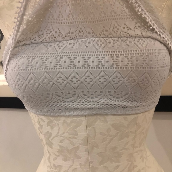 victoria's white crochet bandeau bikini top S - Picture 2 of 3